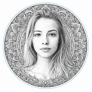 Portrait mandala coaster example
